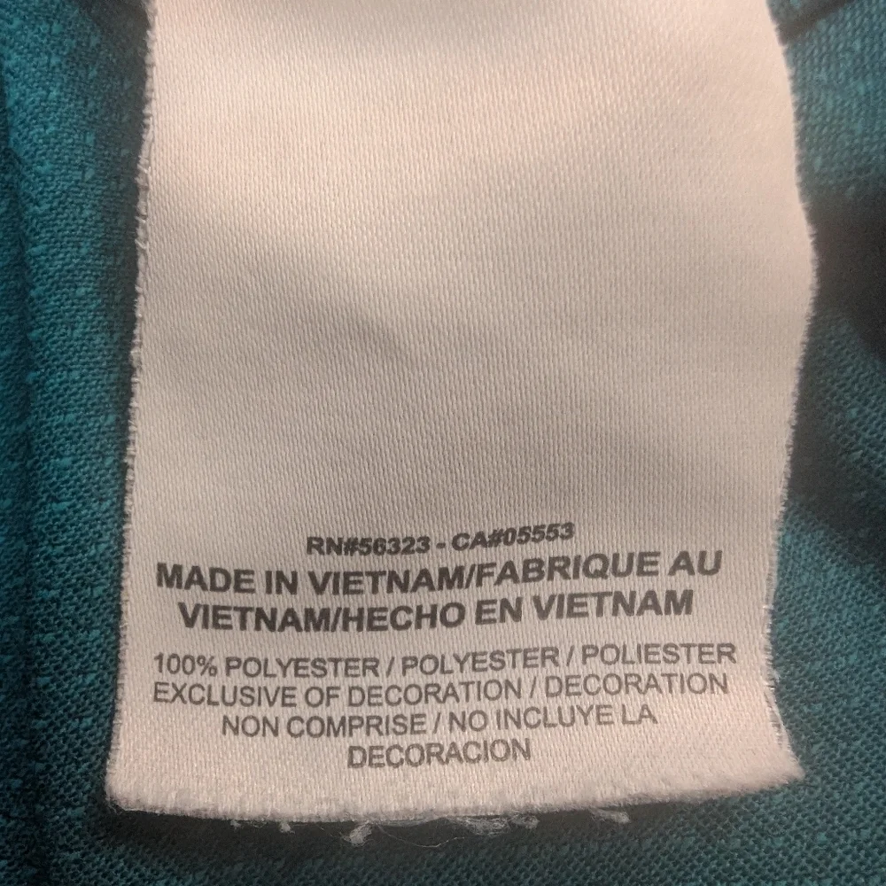 Nike Dri Fit Mens Size Large teal Blue T-Shirt Short Sleeve Moisture Wick Swoosh
